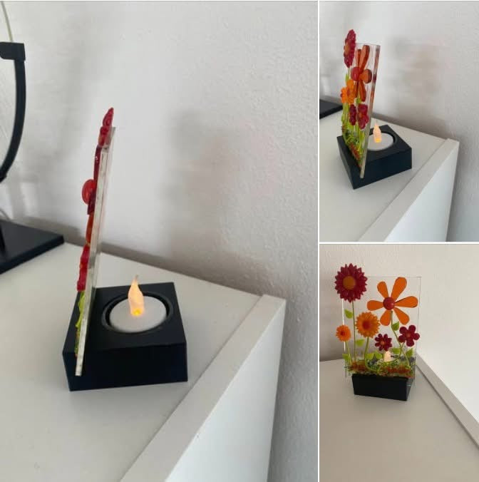 Glas holder med lys
